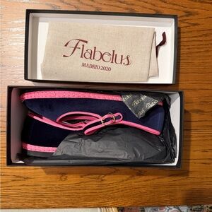 Flabelus Women's Navy and Pink Flats